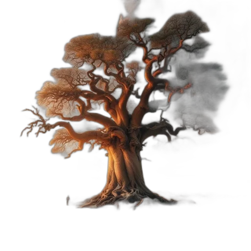 tree, crown, staff, animal, concept art, photorealistic, fantasy art, 3d render transparent PNG cut-out