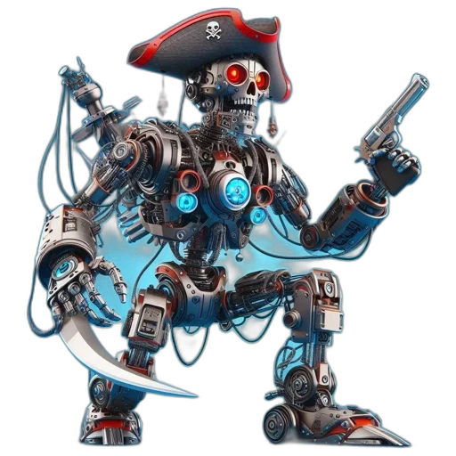 robot, weapon, staff, concept art, cyberpunk, 3d render, robotic, figure transparent PNG cut-out