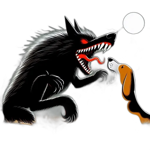 creature, animal, concept art, fantasy art, comic book art, cartoon, fog, fire transparent PNG cut-out