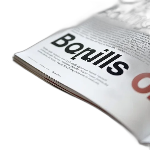 3d render, second, image, close-up, magazine, page, featuring, title transparent PNG cut-out