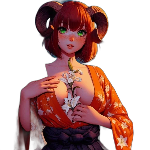 dress, staff, jewelry, flower, fantasy art, pixel art, concept art, anime transparent PNG cut-out