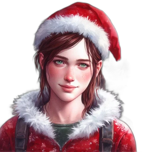face, concept art, fantasy art, photorealistic, pixel art, snow, red, young transparent PNG cut-out