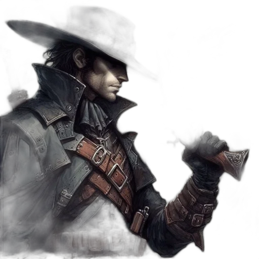 hat, weapon, staff, sword, fantasy art, concept art, photorealistic, watercolor transparent PNG cut-out