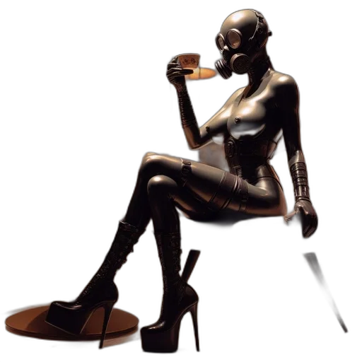 robot, furniture, staff, concept art, 3d render, photorealistic, fantasy art, woman transparent PNG cut-out