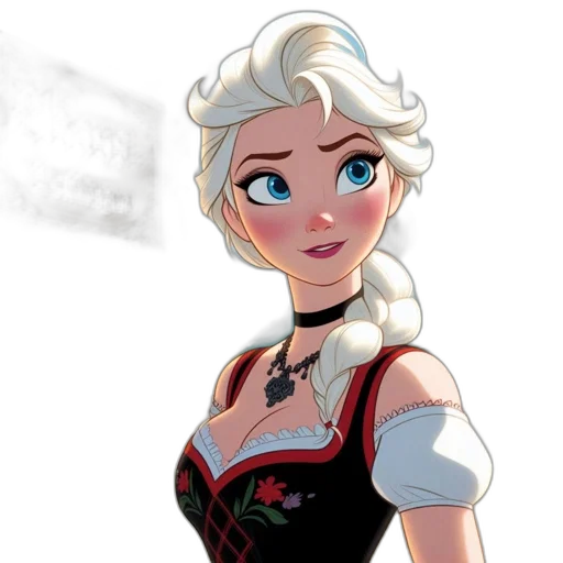 dress, face, cartoon, fantasy art, concept art, comic book art, snow, fire transparent PNG cut-out