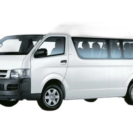 car, 3d render, photorealistic, white, minivan, tinted, windows, black transparent PNG cut-out