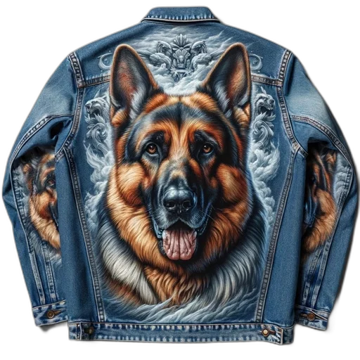 jacket, animal, photorealistic, cyberpunk, blue, elaborate, painting, german transparent PNG cut-out