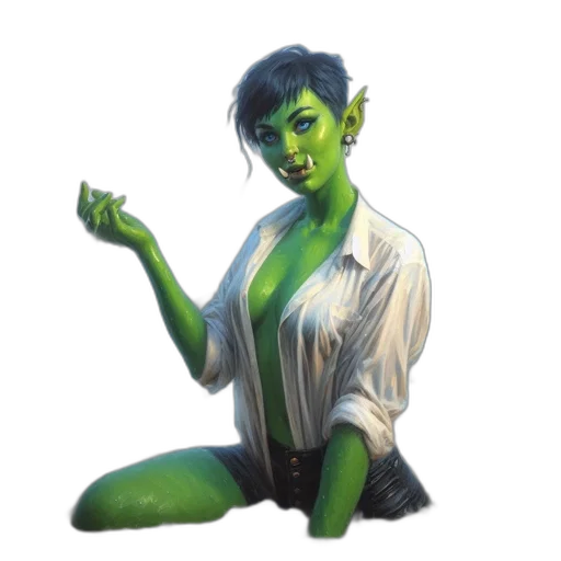 staff, creature, concept art, fantasy art, pixel art, comic book art, neon lights, green transparent PNG cut-out
