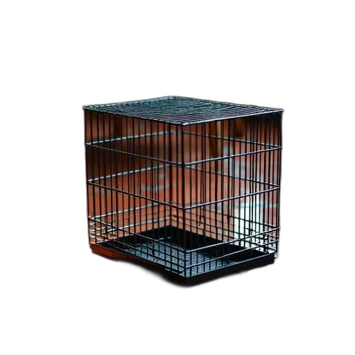 furniture, animal, jewelry, 3d render, black, metal, cage, placed transparent PNG cut-out
