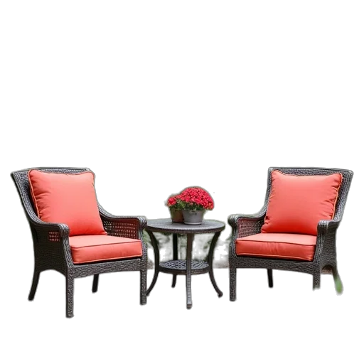 furniture, 3d render, photorealistic, red transparent PNG cut-out