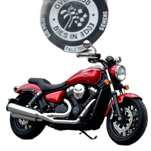 photorealistic, 3d render, red, motorcycle, parked, front, wall, checkered transparent PNG cut-out