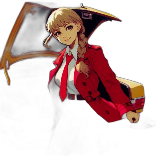 staff, weapon, jacket, umbrella, concept art, anime, pixel art, 3d render transparent PNG cut-out