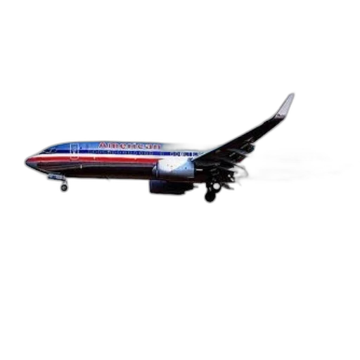 weapon, staff, photorealistic, 3d render, american, airlines, airplane, captured transparent PNG cut-out