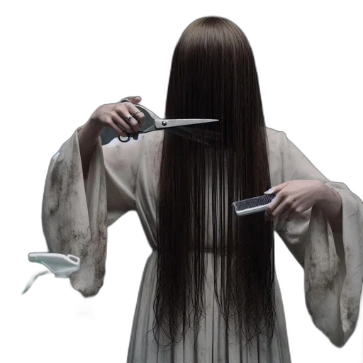 hair, staff, sword, weapon, concept art, photorealistic, 3d render, fantasy art transparent PNG cut-out