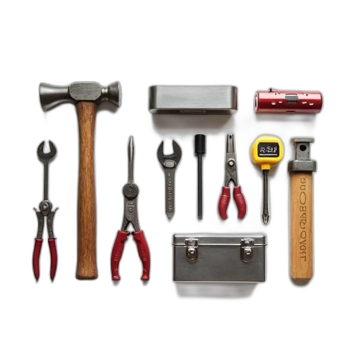 staff, weapon, collection, various, tools, equipment, neatly, arranged transparent PNG cut-out