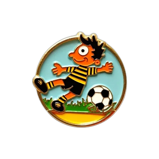 cartoon, vintage, kodak, pin, badge, featuring, character, striped transparent PNG cut-out