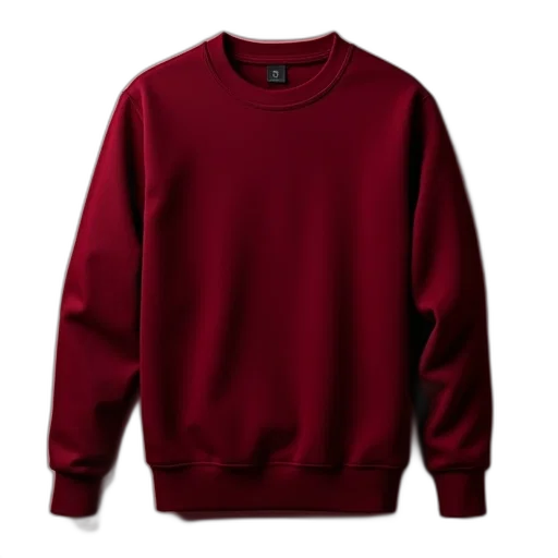 jacket, red, dark, plain, crew, sweatshirt, wine transparent PNG cut-out