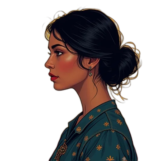 face, dress, jewelry, staff, fantasy art, photorealistic, oil painting, concept art transparent PNG cut-out