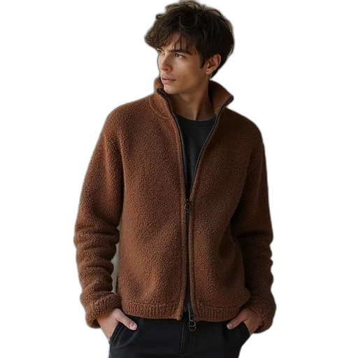 jacket, staff, earth tones, fjaler transparent PNG cut-out