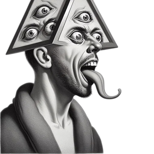 mask, face, creature, hat, concept art, photorealistic, 3d render, comic book art transparent PNG cut-out