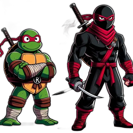 concept art, comic book art, pixel art, fantasy art, red, two, characters, randy transparent PNG cut-out