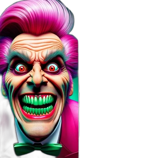 face, concept art, comic book art, 3d render, photorealistic, one, side, exaggerated transparent PNG cut-out